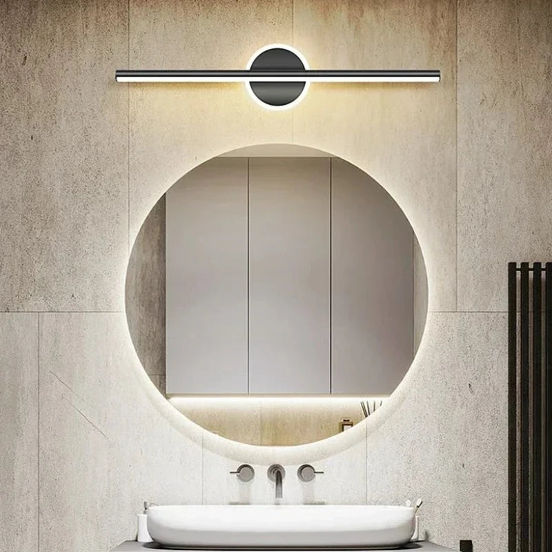 lampe murale miroir or noir minimaliste moderne 40 60 cm tricolore blanc chaleur led