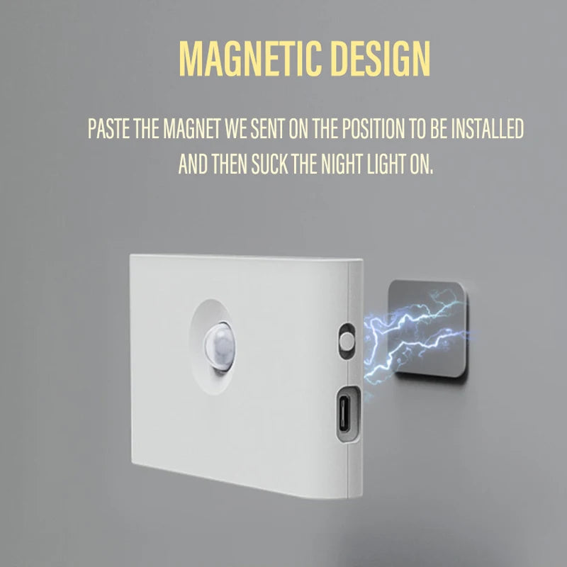 lampe nuit aimantée murale led rechargeable type blanc moderne chambre toilettes escalierurgence