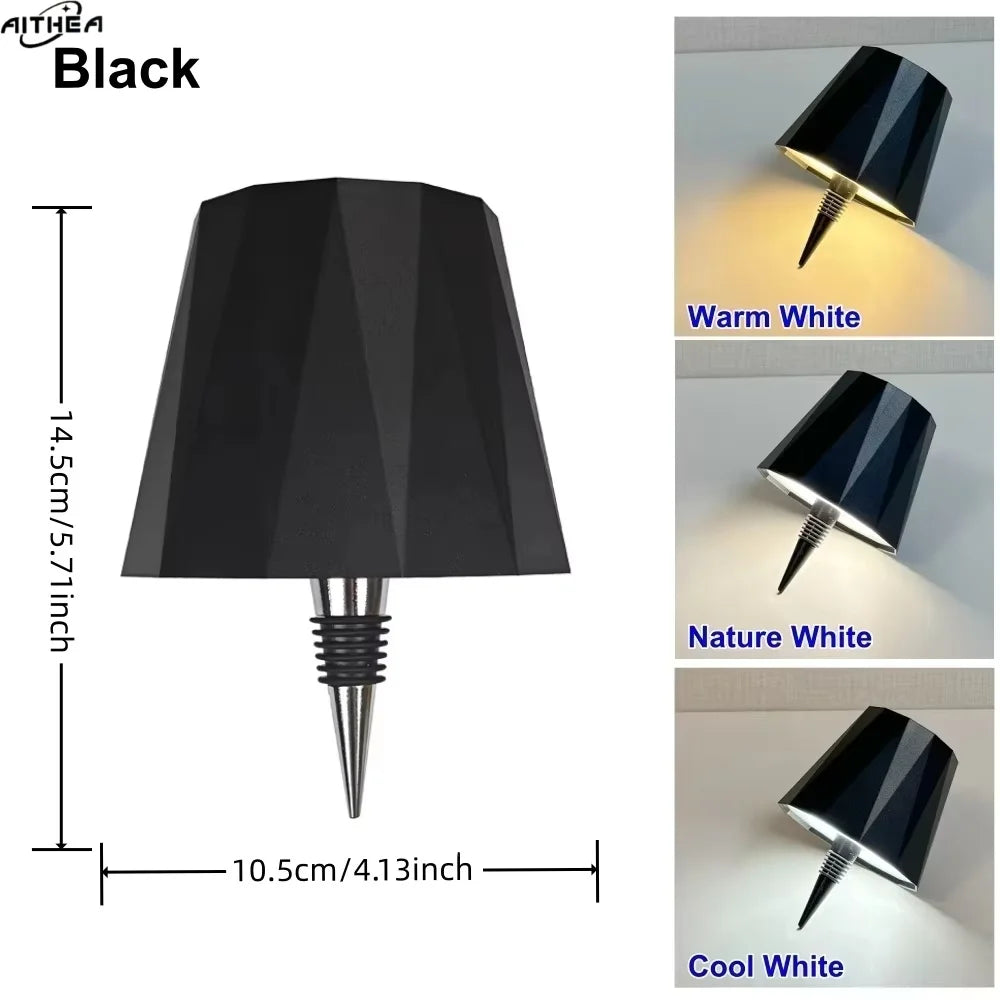 lampe table moderne rechargeable led tactile noir mat chambre coucher