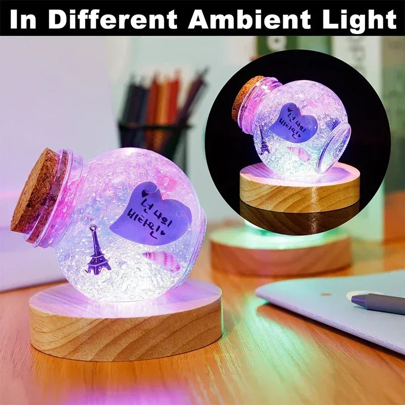 lampe led base bois texture moderne câble usb interrupteur multicolore