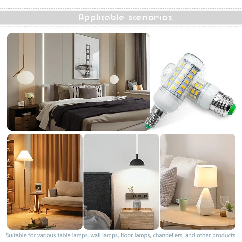 ampoules led e27 e14 blanc grains maïs moderne 360° vis 220v 50000h