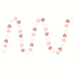 guirlande coeurs blanc rose pailleté mariage fiançailles décoration saint valentin festive papier