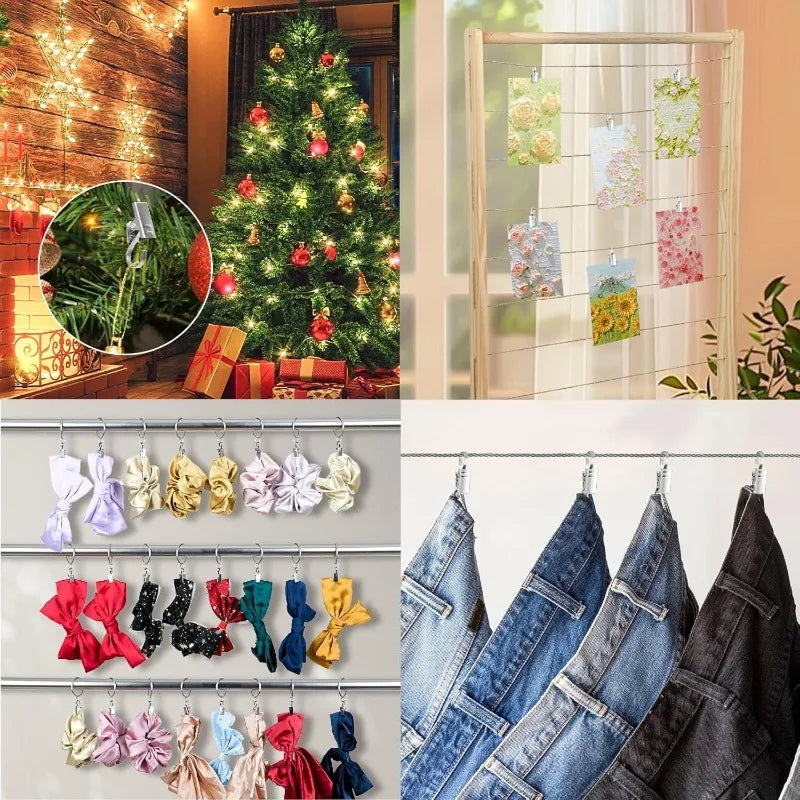 pinces tissu argentées modernes acier inoxydable 20pcs decoration intérieure