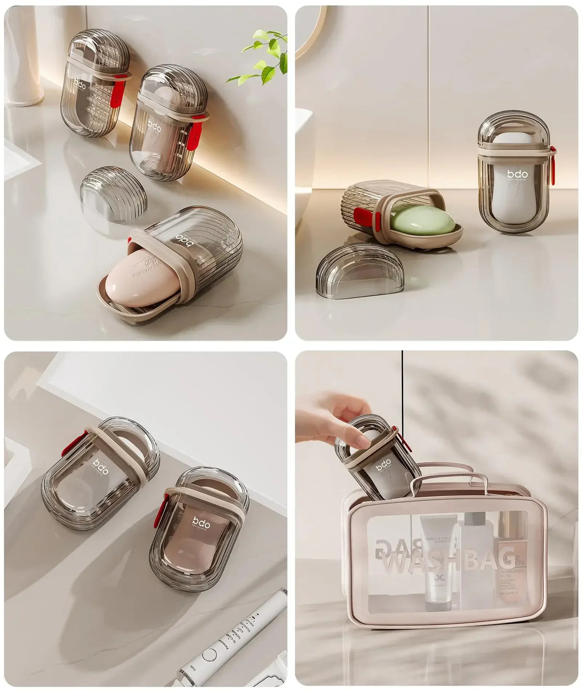 boîte savon moderne blanc rayures horizontales portable couvercleSizeMode: 7,5cmx11cmx4cmSizeMode: set 20 piècesSizeMode: