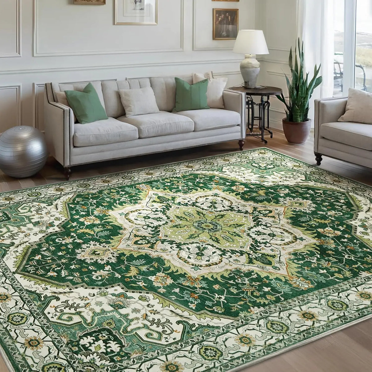 tapis sol floral géométrique bleu orange classique moderne chambre salonextérieur