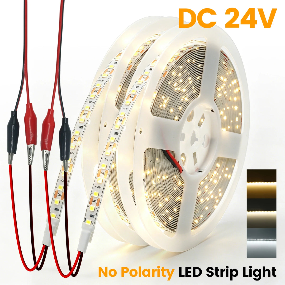 ruban led 24v 120led 5m 10m blanc doré gris moderne adhésif points lumineux uniformes