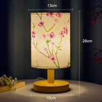 lampe table moderne fleurs bois blanc rose blanche chambre coucher interrupteur tactile sécurité certifications