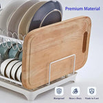 égouttoir vaisselle pliable acier anti rustre moderne blanc drainage auto usage multiple cuisine