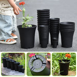 lot pots fleurs plastique noir moderne jardinières plantes succulentes décoration jardin culture intérieur
