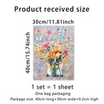 stickers fenetre decoratifs fleurs arc ciel multicolores adhésifs pvc naturel artistique