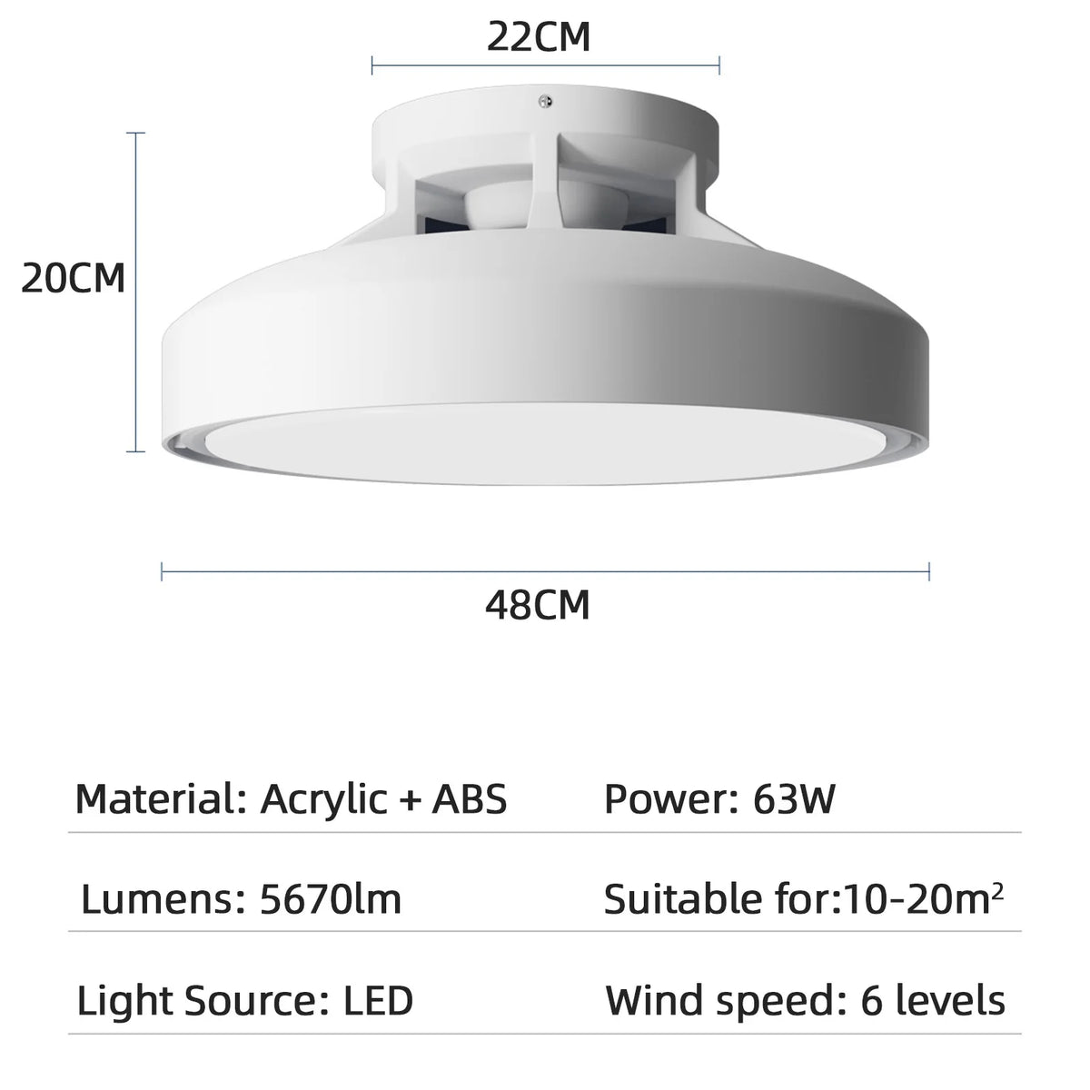 ventilateur moderne blanc télécommande lumières led plaque suspension vis auto taraudantes