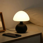 lampe table champignon blanc marron beige moderne minimaliste lumière changeante décoration maison