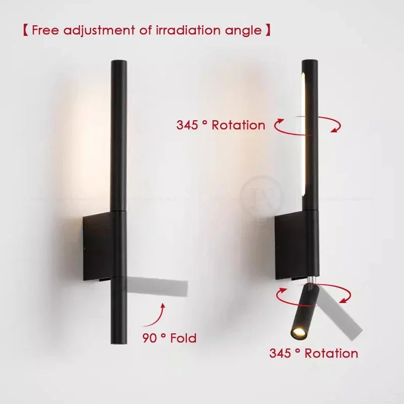 lampe murale moderne minimaliste fixée mur source led noir blanc