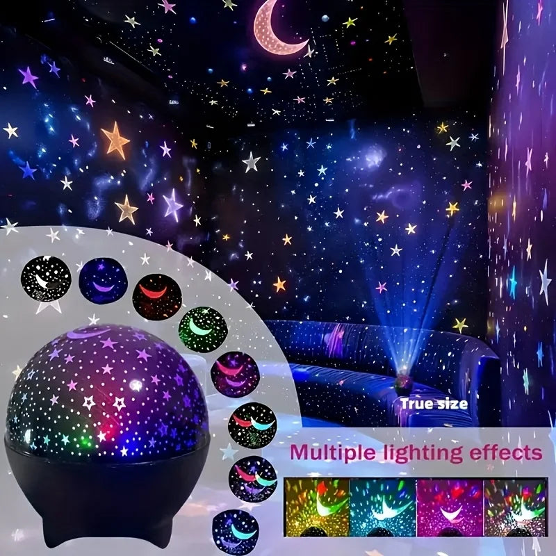 projecteur étoiles lune éclairage rgb changement couleurs automatique câble usb adhésif moderne décoration chambre