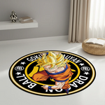 tapis dragon ball personnages dessins animés noir blanc bleu orange rose jaune gris