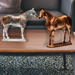 décoration maison statuette cheval résine marron cuivré transparent moderne sculptural 26cm longueur réalisteintérieur chambre