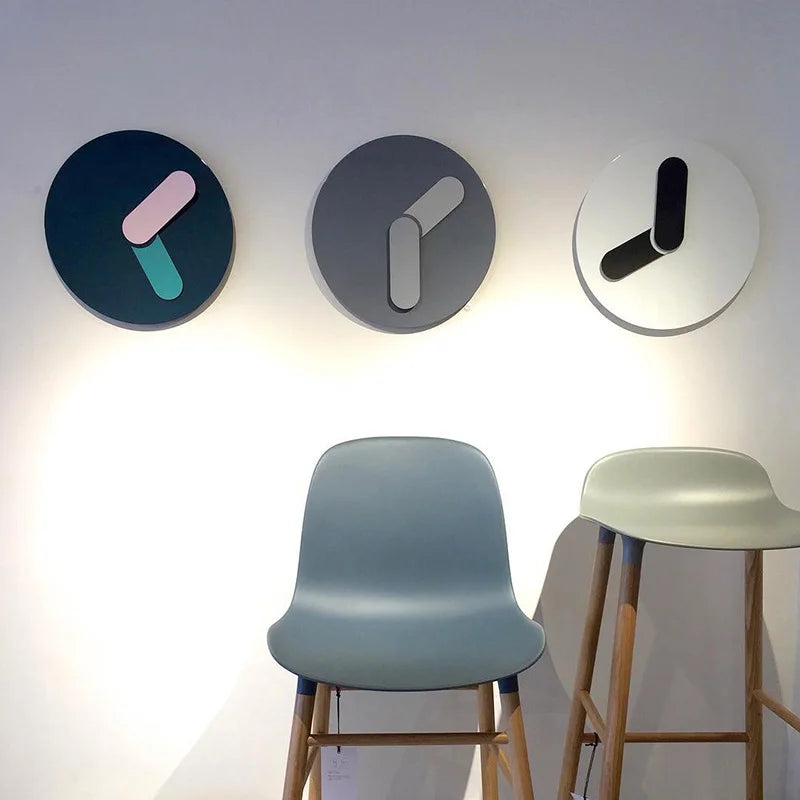 horloge murale moderne aiguille métal minimaliste face unique salon abstrait