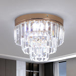 lampe suspendue cristal doré moderne élégante câbles suspendus salon chambre