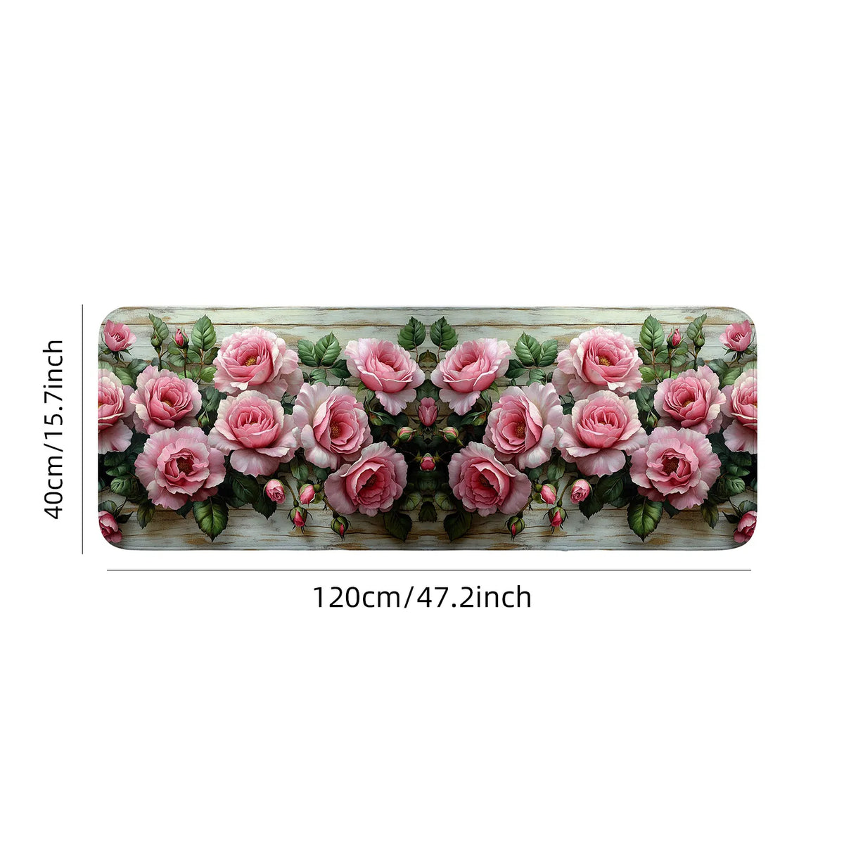 tapis sol rose floral antidérapant polyester décoration maison printemps été cuisine salle bain porteintérieur