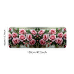 tapis sol rose floral antidérapant polyester décoration maison printemps été cuisine salle bain porteintérieur