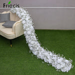 guirlande florale artificielle rose blanche décoration mariage anniversaire extérieur classique 200cm 35cm