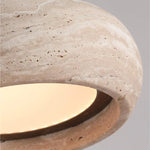 Lampe suspendue moderne minimaliste pierre marbrée beige brun clair texture naturelle opaques chambre restaurant