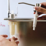 distributeur savon liquide argenté moderne minimaliste pompe goutte savon