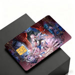 cartes crédit personnalisées anime fille étoiles adhésif rose bleu noir protégées transporte bancaire debit