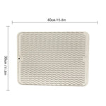 tapis cuisine silicone vert bleu gris moderne rayures ondulées assiette cônes baies 30x40cm