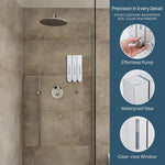 distributeur savon mural rechargeable blanc gris moderne minimaliste adhésif boutons déclenchement fenêtre transparente