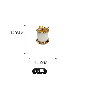pots decoratifs blanc or argent feuilles stylees deco luxueuse maison bijoux coton tige bougie