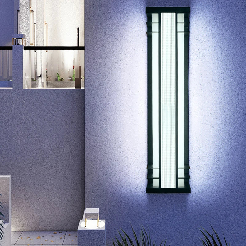 lampe murale moderne led ip65 acier inoxydable noir beige 16x30 16x45 16x60 16x75