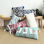 housse coussin brodée boho chic motif floral géométrique polyester 30x60cm decoration maison