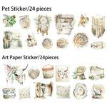 autocollants decoratifs boho chic motifs floraux cage oiseaux lanterne attrape reves feuillets opaques beige
