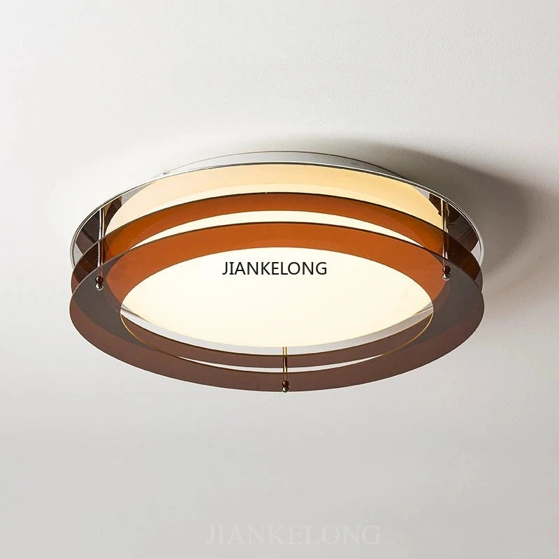 lampe contemporaine organique marron doré blanc fixée vis