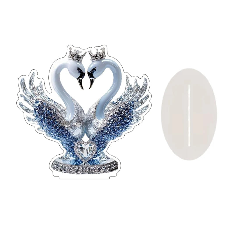 figurines decoratives animaux elements religieux luxueux base transparente effet scintillant motifs floraux