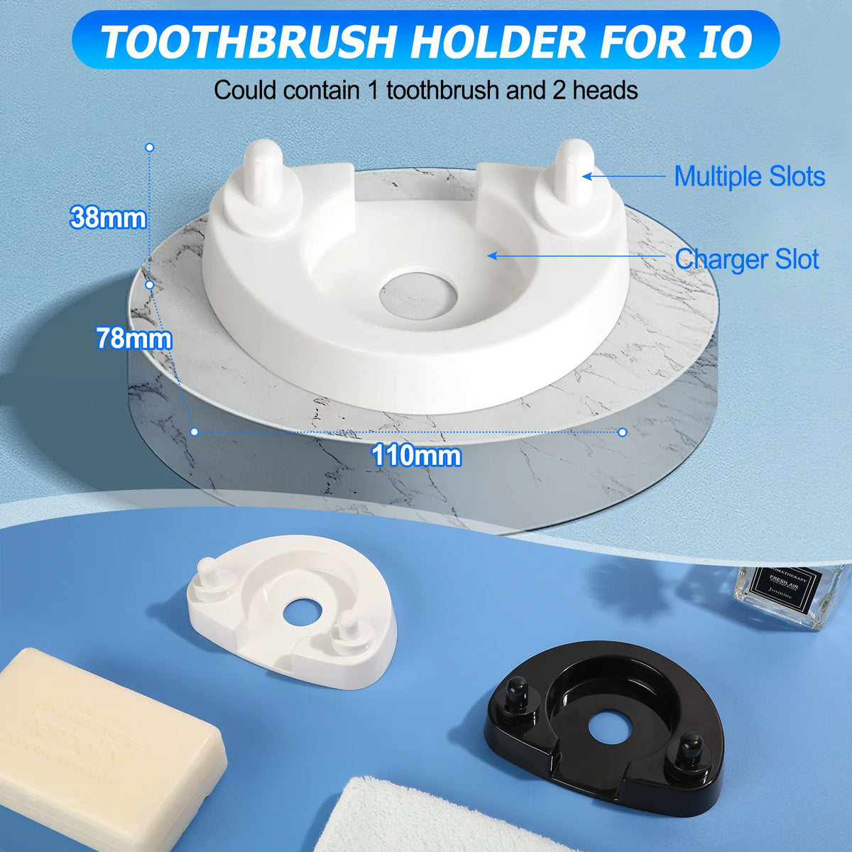 porte brosses dents blanc moderne minimaliste rangement salle bain orale iO électrique