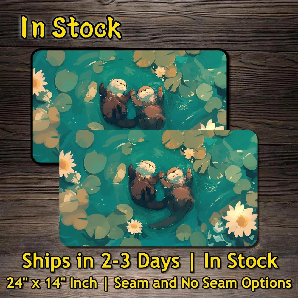 tapis jeu otaries illustration paysage aquatique imperméable non glissant vert bleu