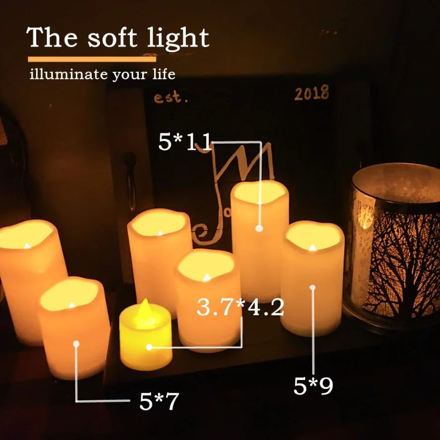 bougies led scintillantes batterie blanc modernes decoration noel mariage 12 pcs