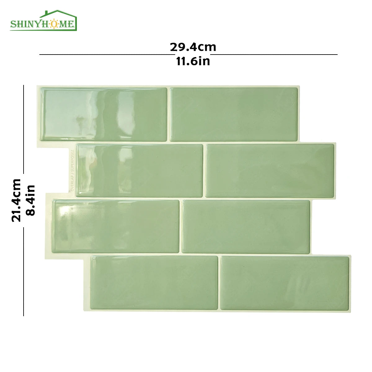 autocollants carreaux cuisine vert clair moderne brillants auto adhésifs 10 pièces muets résistants chaleur