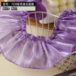 rubans plissés blanc bleu clair violet vert clair rouge noir 7cm largeur polyester classique