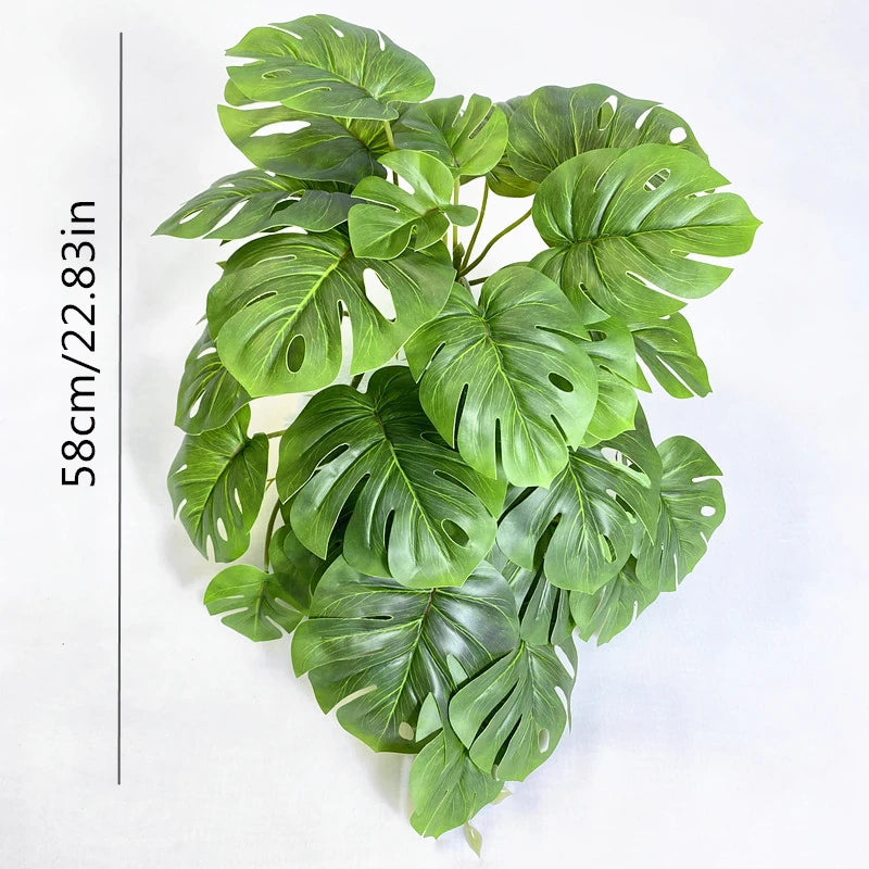 plantes artificielles feuilles vertes modernes sans pot extérieures 58cm 50cm
