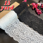dentelle polyester noire blanche floral 10cm large élastique mariage décoration textile classique