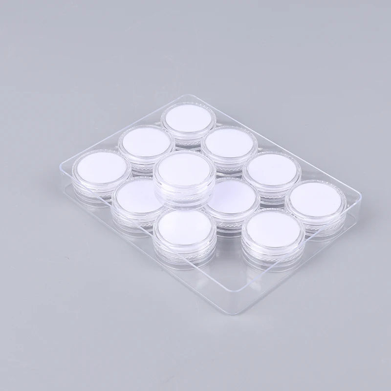 boîtes rangement transparentes pots cosmétiques noir blanc minimalistes couvercle