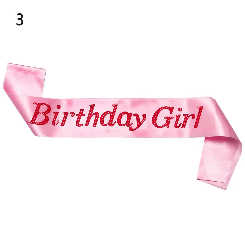 rubans fête anniversaire fille lettres birthday girl rouge violet noir festive