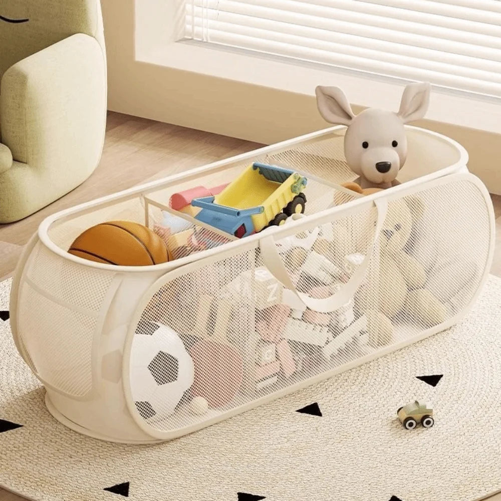 panier rangement moderne beige clair maille poignées compartiments grande capacité secondaire
