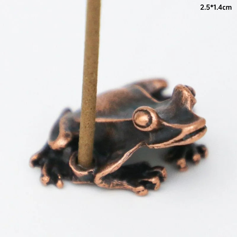 statuette grenouille bronze doré moderne support encens minimaliste ornement animal compagnie imitation antique