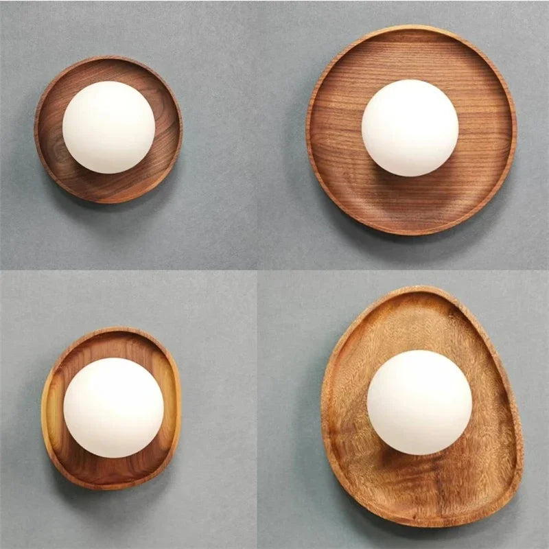 lampes murales modernes minimaliste bois marron foncé éclairage quotidien led fixées mur transparentes