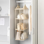 organisateur suspendu étagère armoire maille fine moderne réutilisable chambre beige clair opacité crochets multifonctionnel