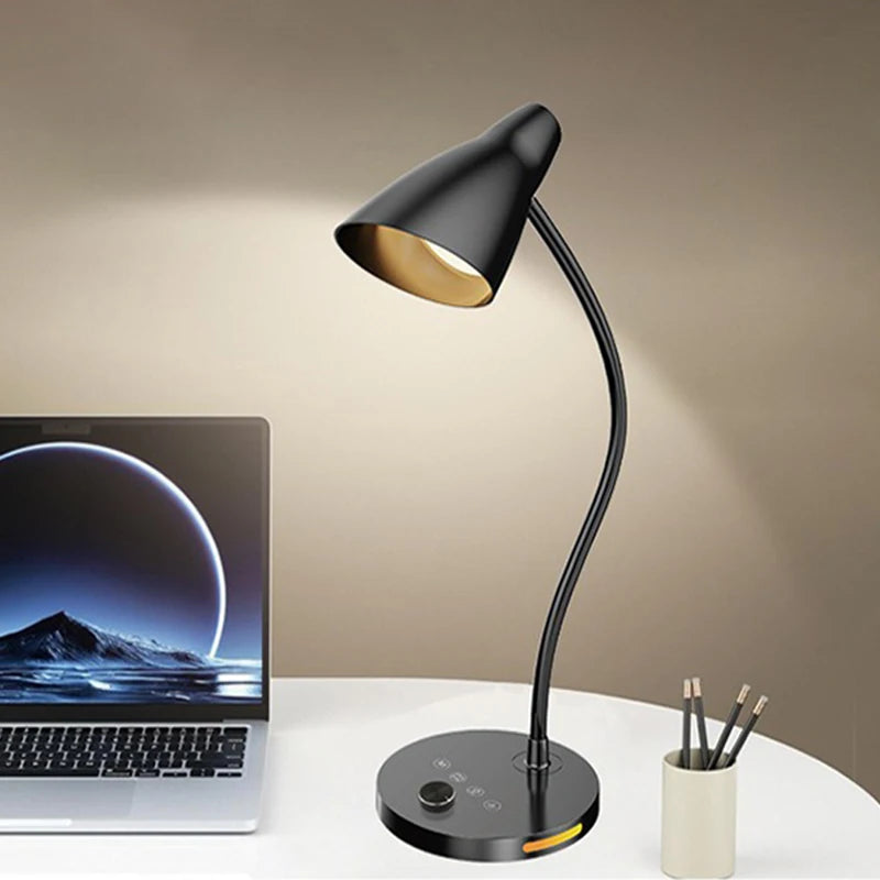lampe table rotative moderne noir réglage luminosité interrupteur tactile basse consommation abs